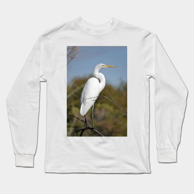 Great egret Long Sleeve T-Shirt by SDym Photography
